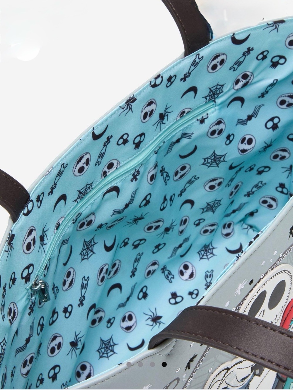 Loungefly Disney The Nightmare Before Christmas Jack, Sally & Zero Sequin Tote - Picture 4 of 6